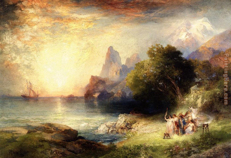 Ulysses and the Sirens painting - Thomas Moran Ulysses and the Sirens art painting